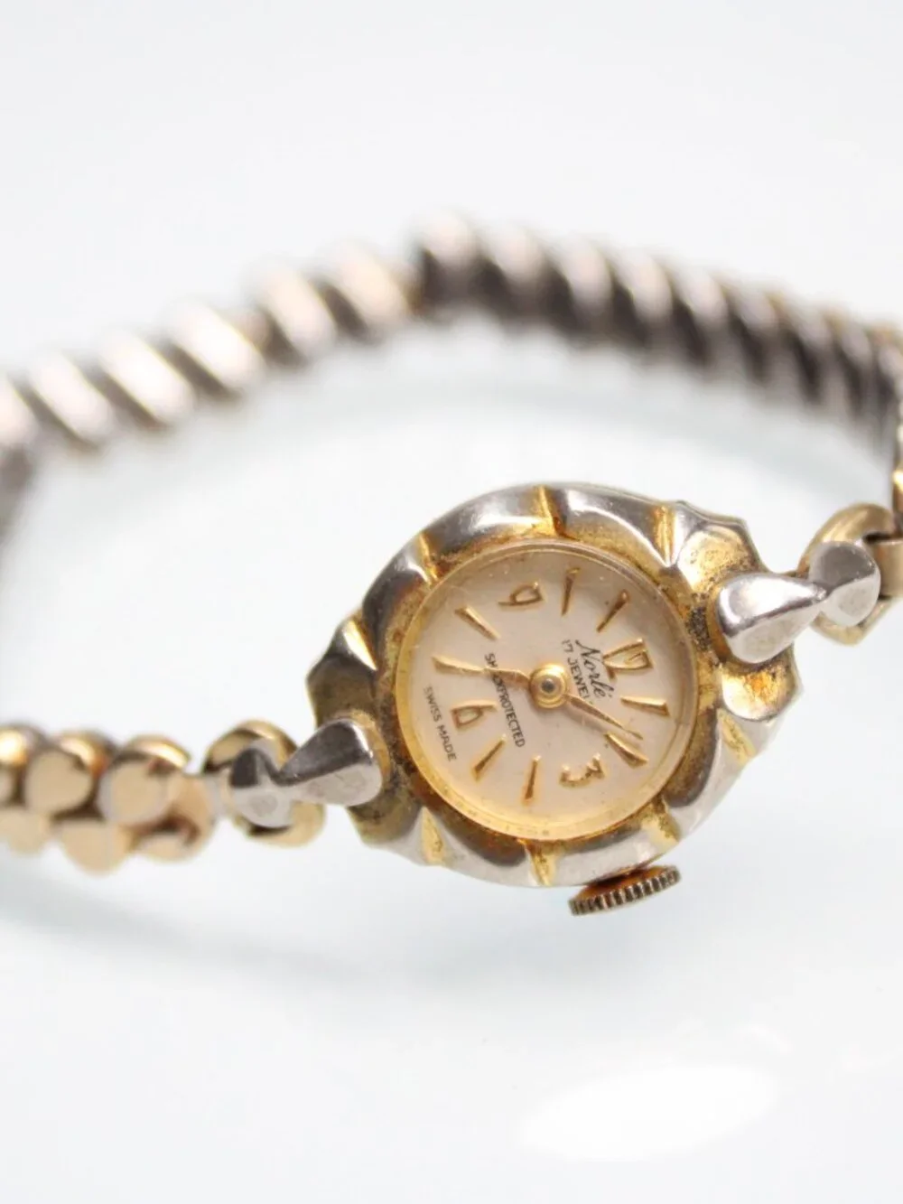 Norle Women's 17 Jewel Swiss Made Watch Two Tone Bracelet Shock Protected